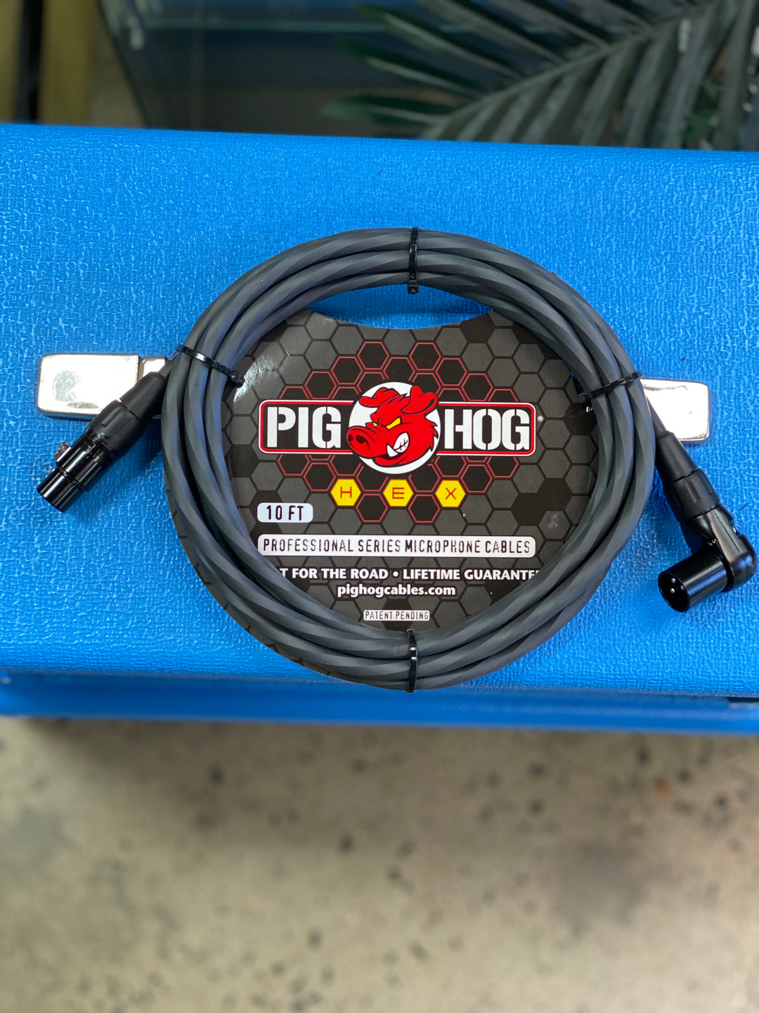 Pig Hog Hex Series Right Angle Mic Cable 10ft | Grey