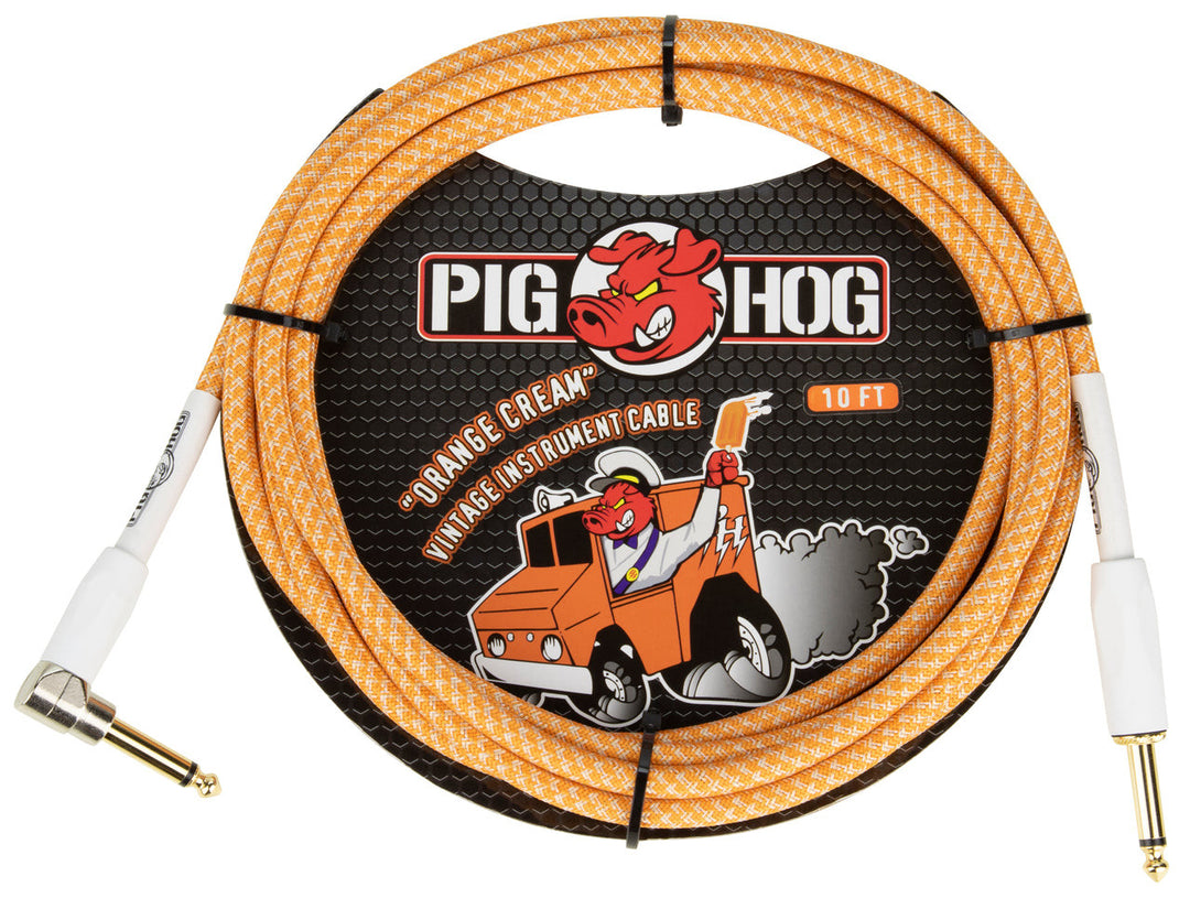 Pig Hog "Orange Creme" Instrument Cable 10ft RA