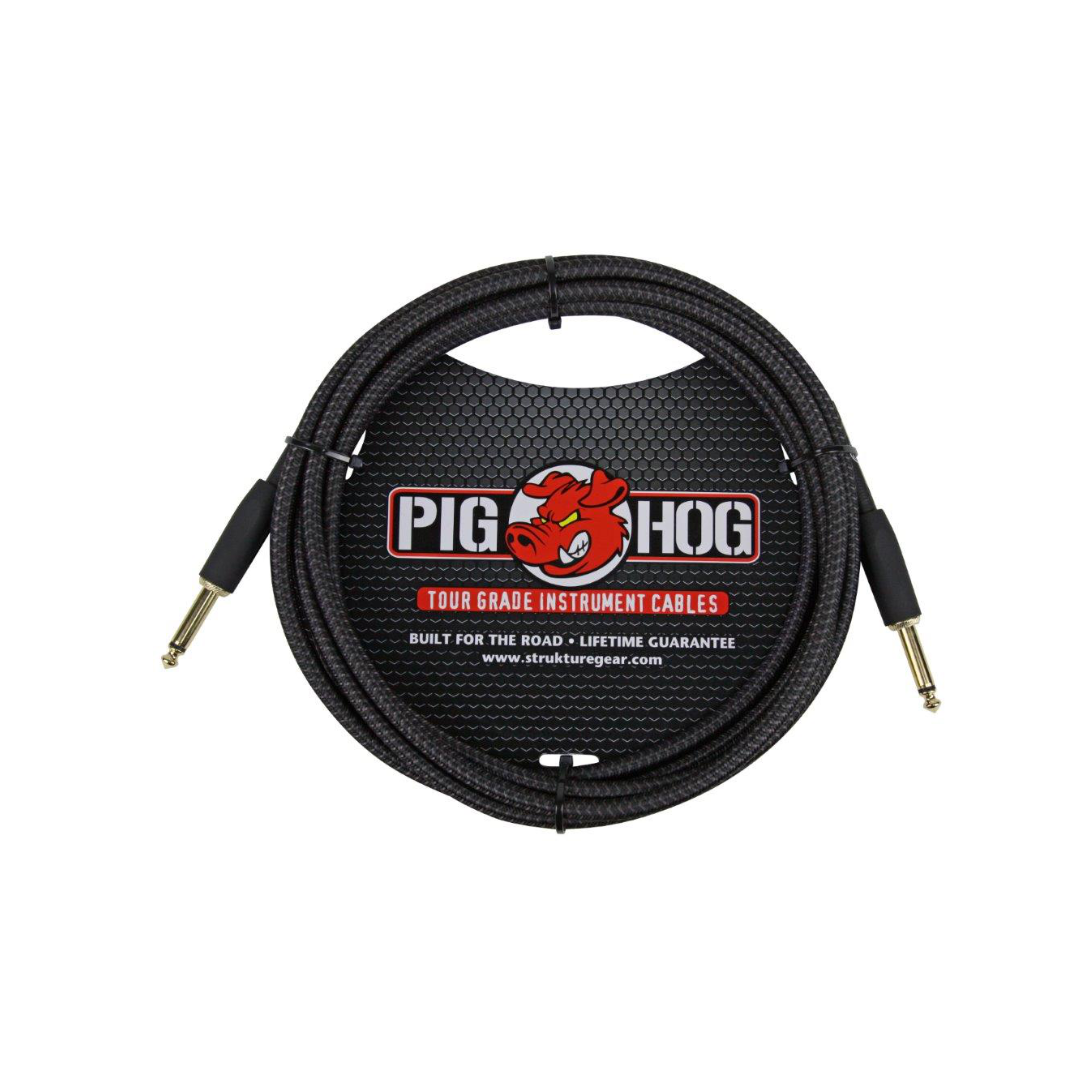 Pig Hog Instrument cable 10ft 3 metre - Black Woven
