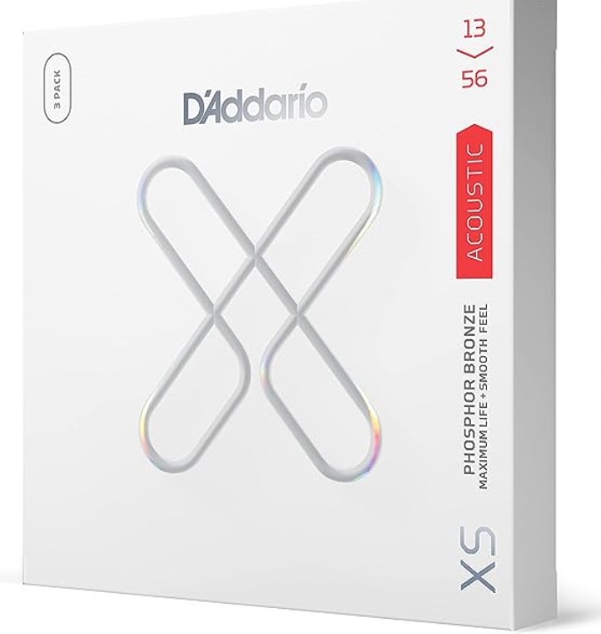 Daddario XS acoustic guitar strings 80/20 bronze 3-PACK 13-56