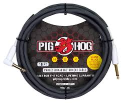Pig Hog Hex series silent cable 10 ft Straight to Right angle | grey