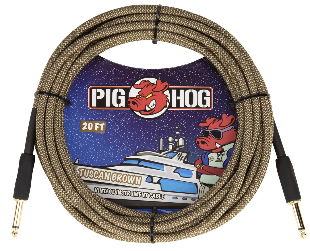 Pig Hog Instrument cable 10 foot 3 metre - Tuscan Brown