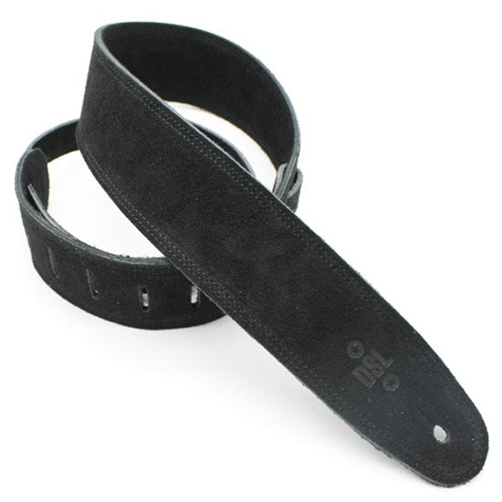 DSL SLS 3-Ply Suede Guitar Strap Black 2.5"