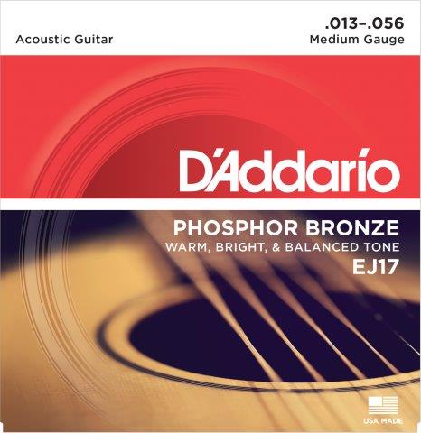 DADDARIO ACOUSTIC GTR STR SET 13/56 PH/BR MED EJ17