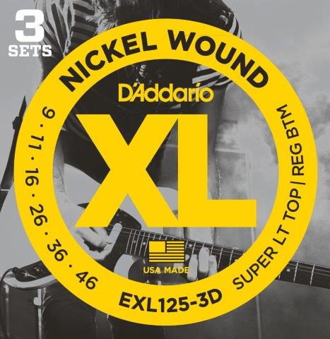 Daddario EXL125 Electric Guitar Set 09/46 N/W 3 PACK