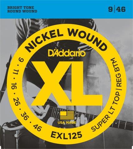 D'addario EXL125 Electric Guitar String Set 09/46 N/W S/LGT/REG