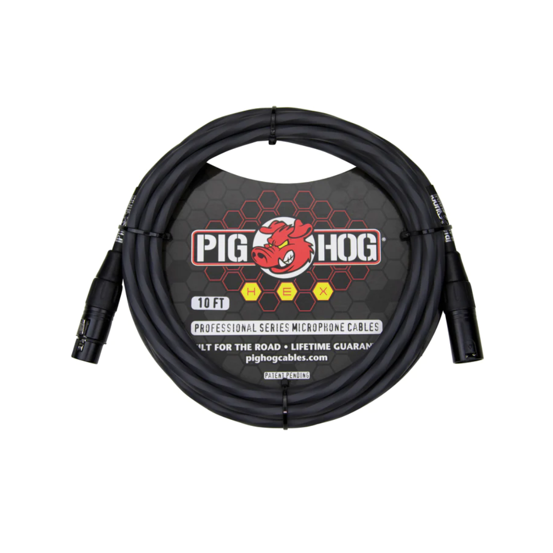 PIG HOG HEX SERIES MIC CABLE 10FT GREY