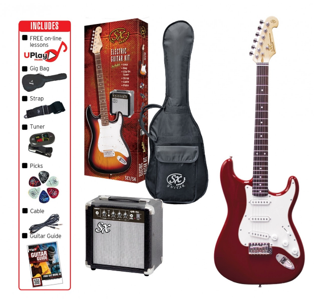 SX 3/4 Size Electric Guitar Kit - Candy Apple Red