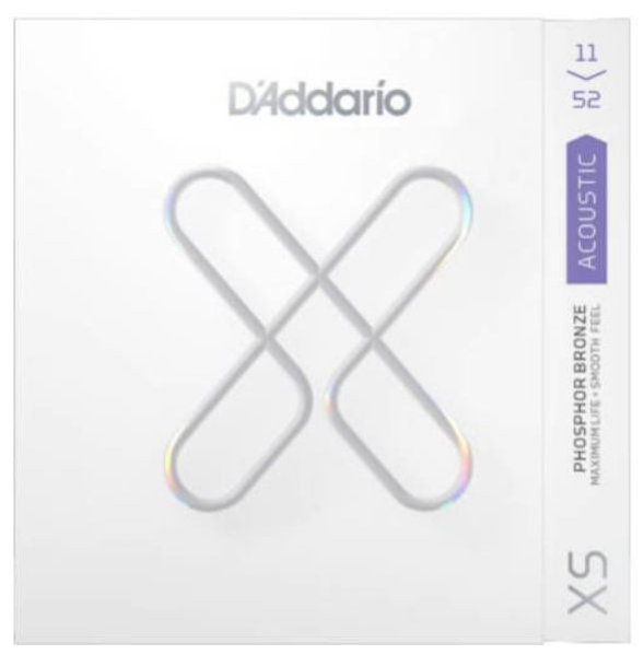 Daddario XS Set Of Acoustic Guitar Strings, Phospher Bronze, Custom Light, 11-52