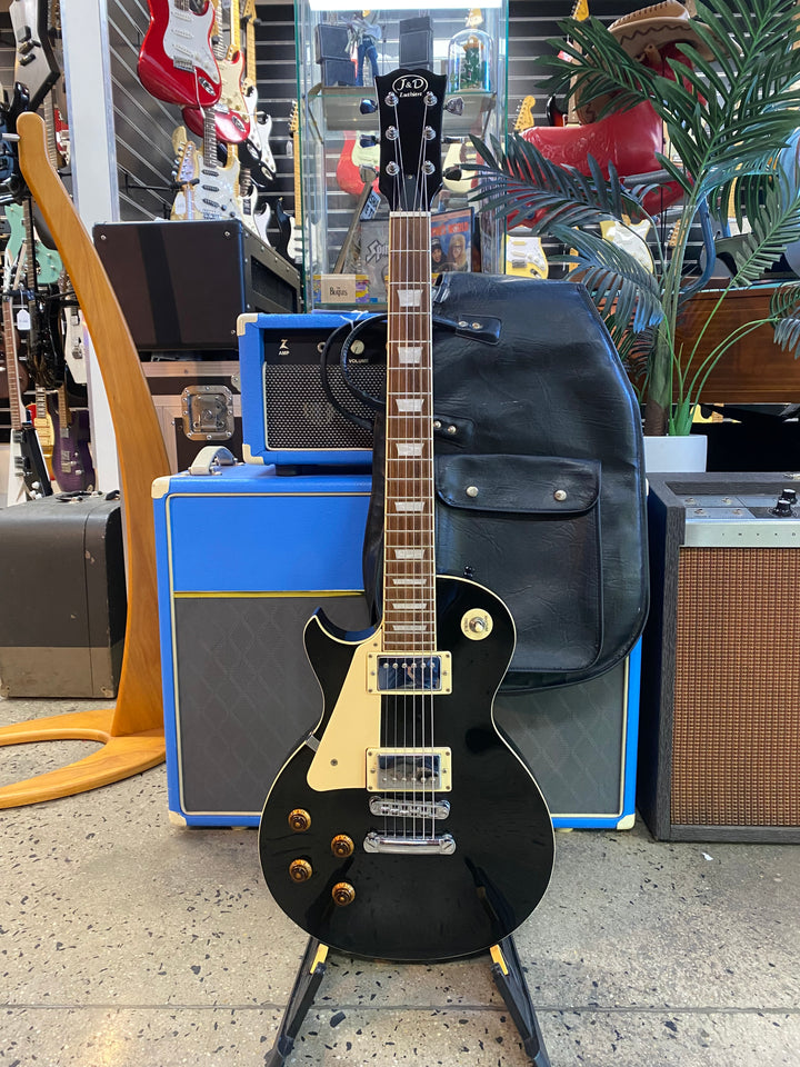 JD Luthiers Left Handed LP Style Electric Guitar Black W/bag ***Pre Loved***