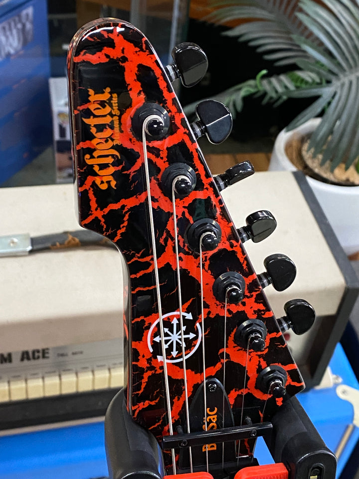 Schecter BalSac E-1 FR Signature SCH1559 Guitar Black Orange Crackle ***Pre Loved***