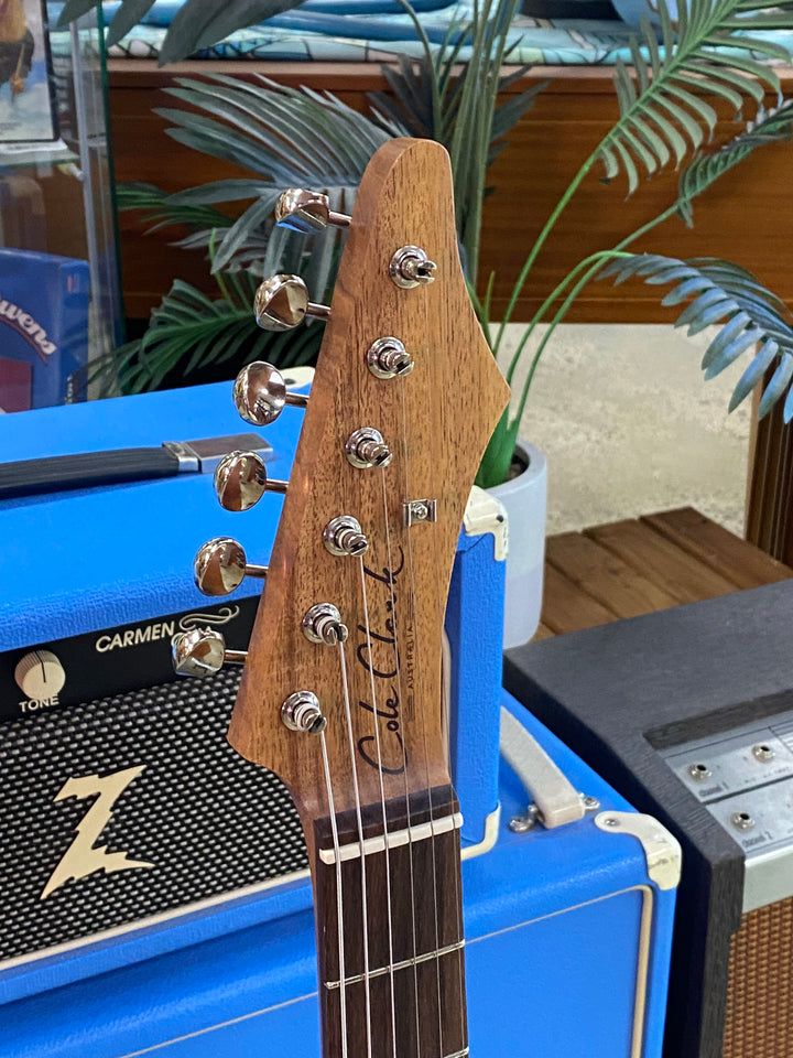 Cole Clark Electric Hollow Baby HSS w/case | Sonic Blue