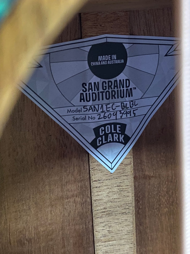 Cole Clark Studio SAN1EC Grand Auditorium Blackwood top back & sides