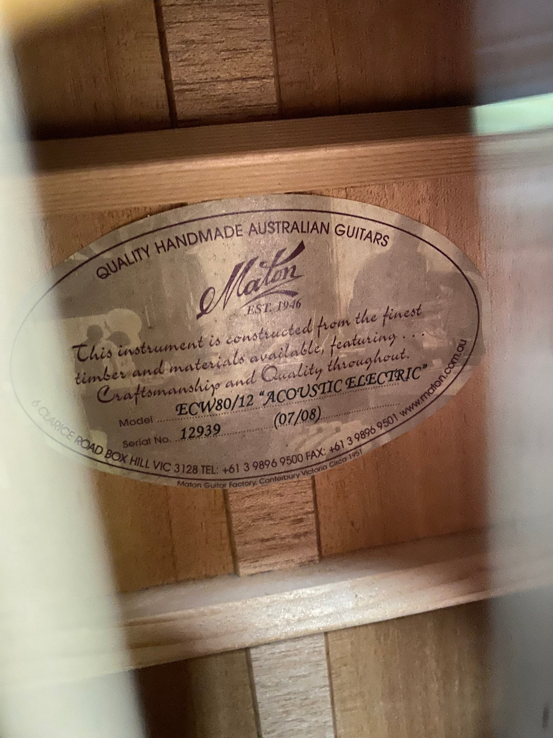 Maton 2008 ECW80/12 12 String Acoustic Electric W/case ***Pre Loved***