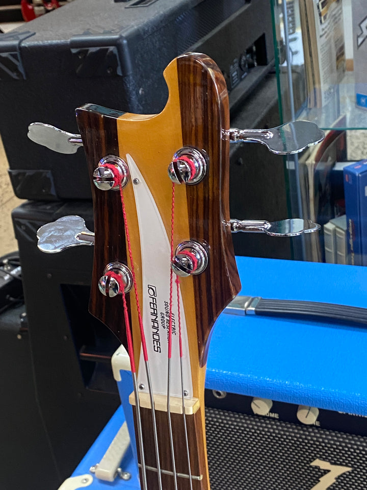 Fernandes MIJ 1980's RB-80 Rickenbacker Style Bass Guitar Nat W/case ***pre loved***