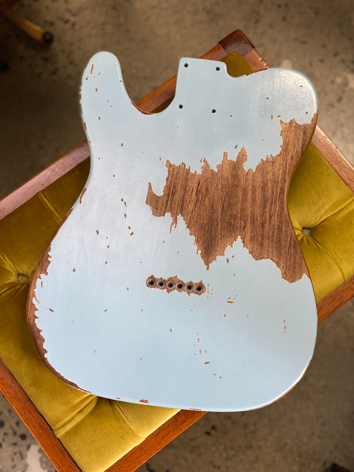 Telecaster body - Unloaded Nitro Finish Heavy Relic - Sonic Blue