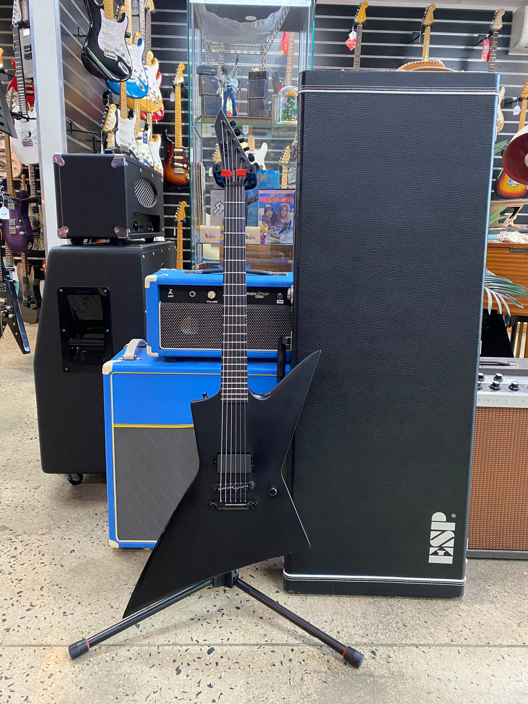 LTD EX MIK Black Metal Electric Guitar Black Satin W/case ***Pre Loved***