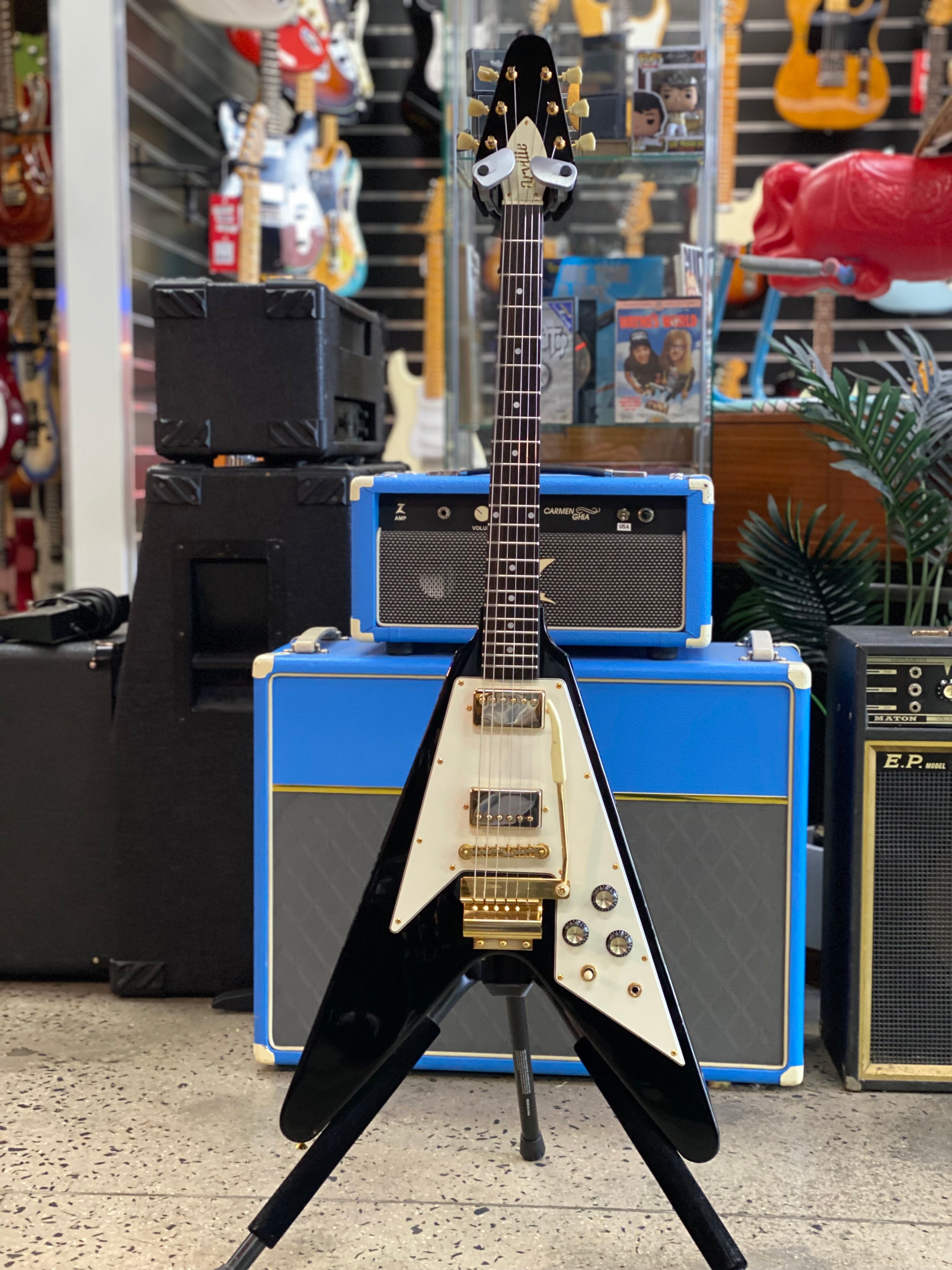 Orville 1996 FV-80G Flying V 1967 Reissue w/Maestro Vibrola