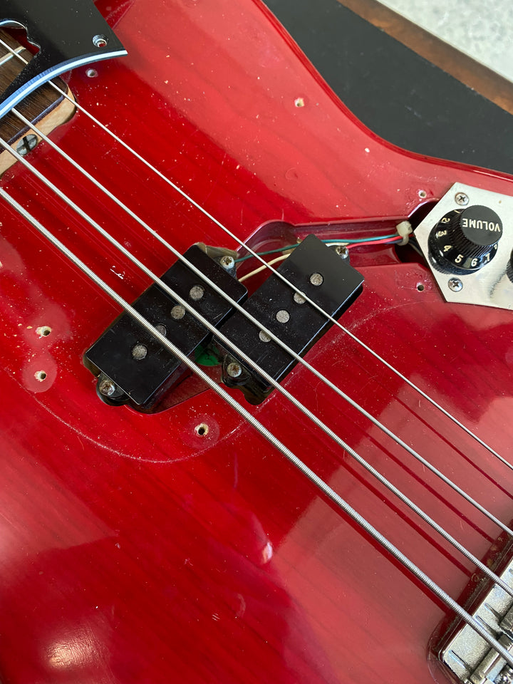 Fender 1981 Musicmaster *Modded w/case | Transparent Red