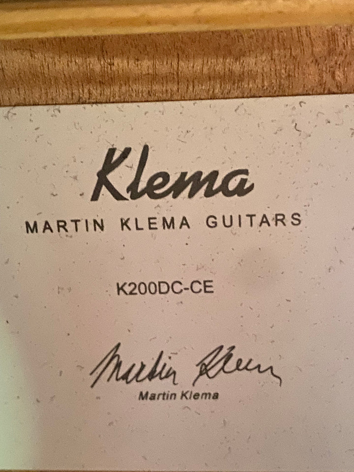 Martin Klema K200DCCE Solid Cedar Top Acoustic Guitar W/pickup Natural W/bag ***Pre Loved***