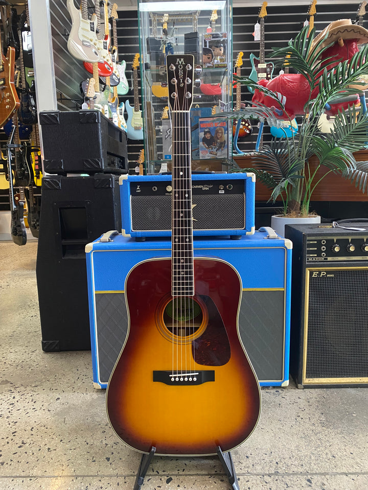 Morris M-512S MIJ Dreadnought Acoustic Guitar Sunburst W/bag **Pre Loved***
