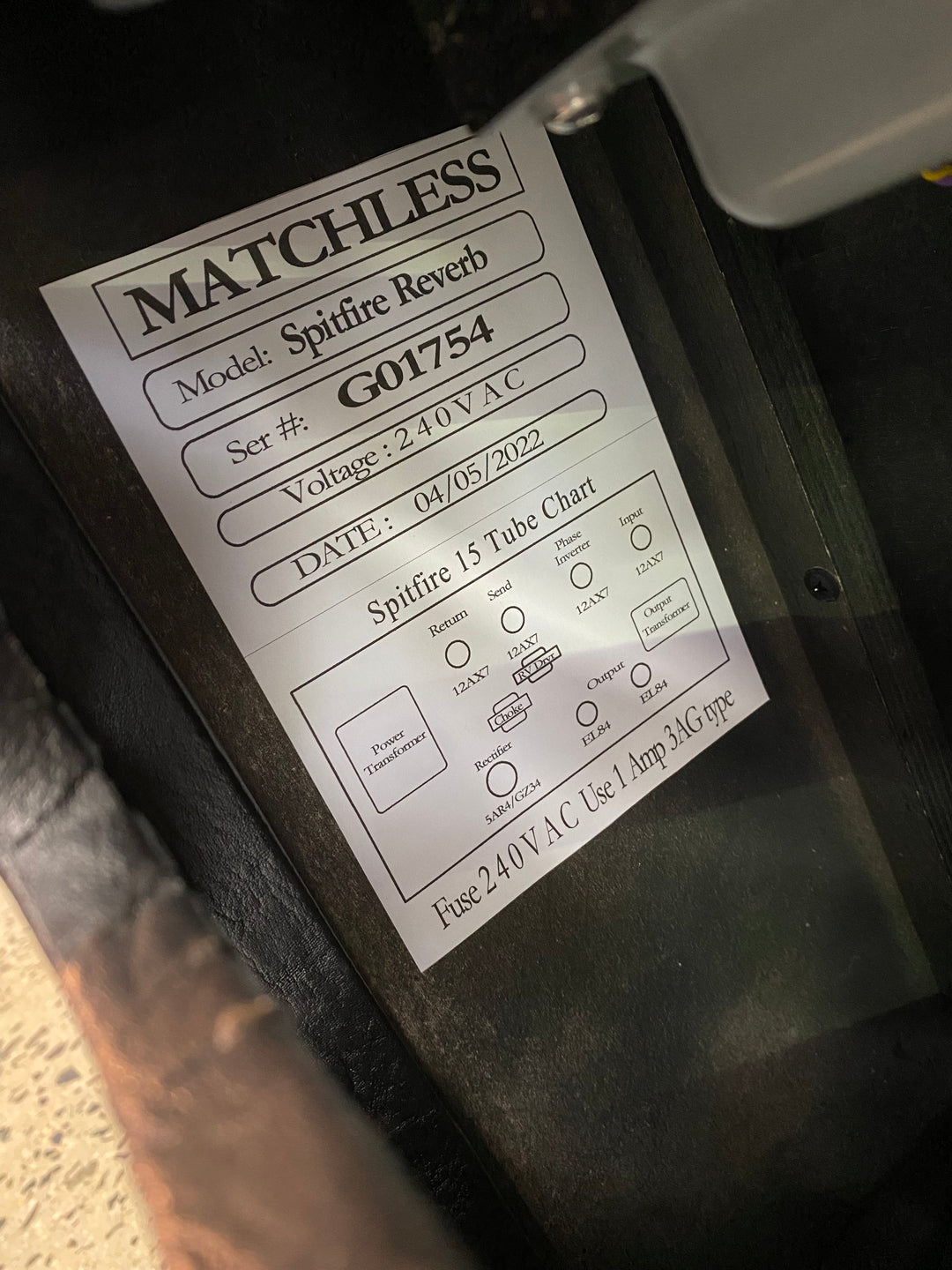 Matchless 2022 Spitfire Reverb 15w Combo Amp ***pre loved***
