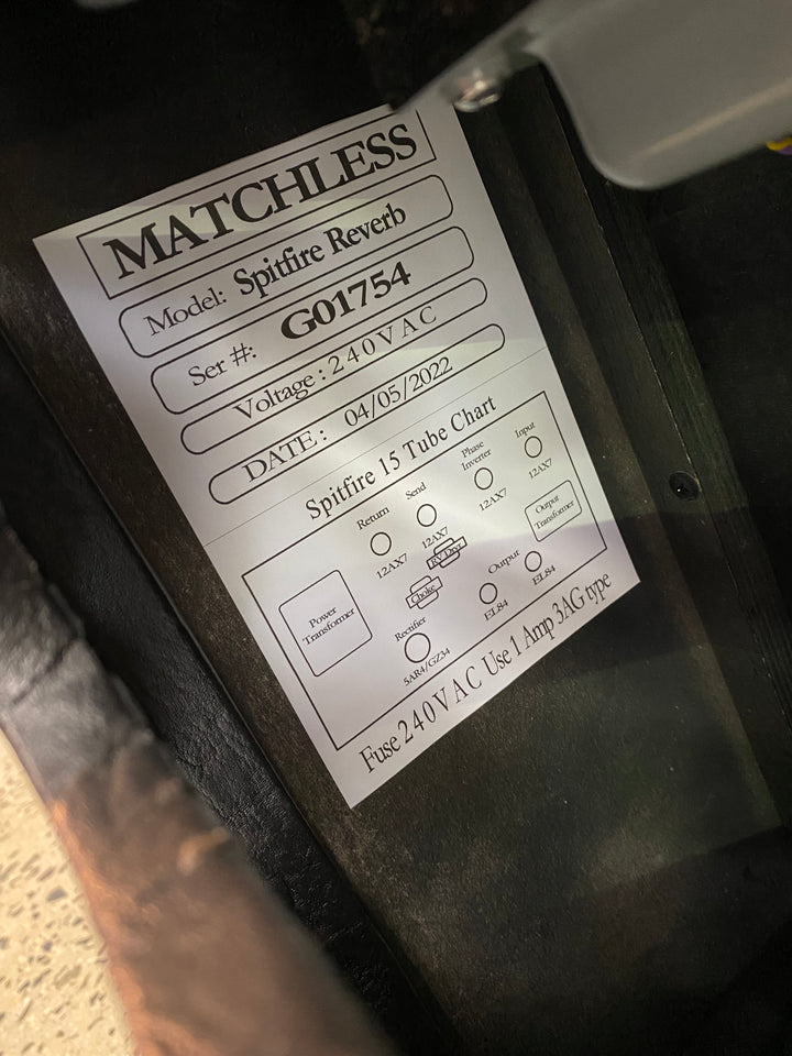 Matchless 2022 Spitfire Reverb 15w Combo Amp ***pre loved***