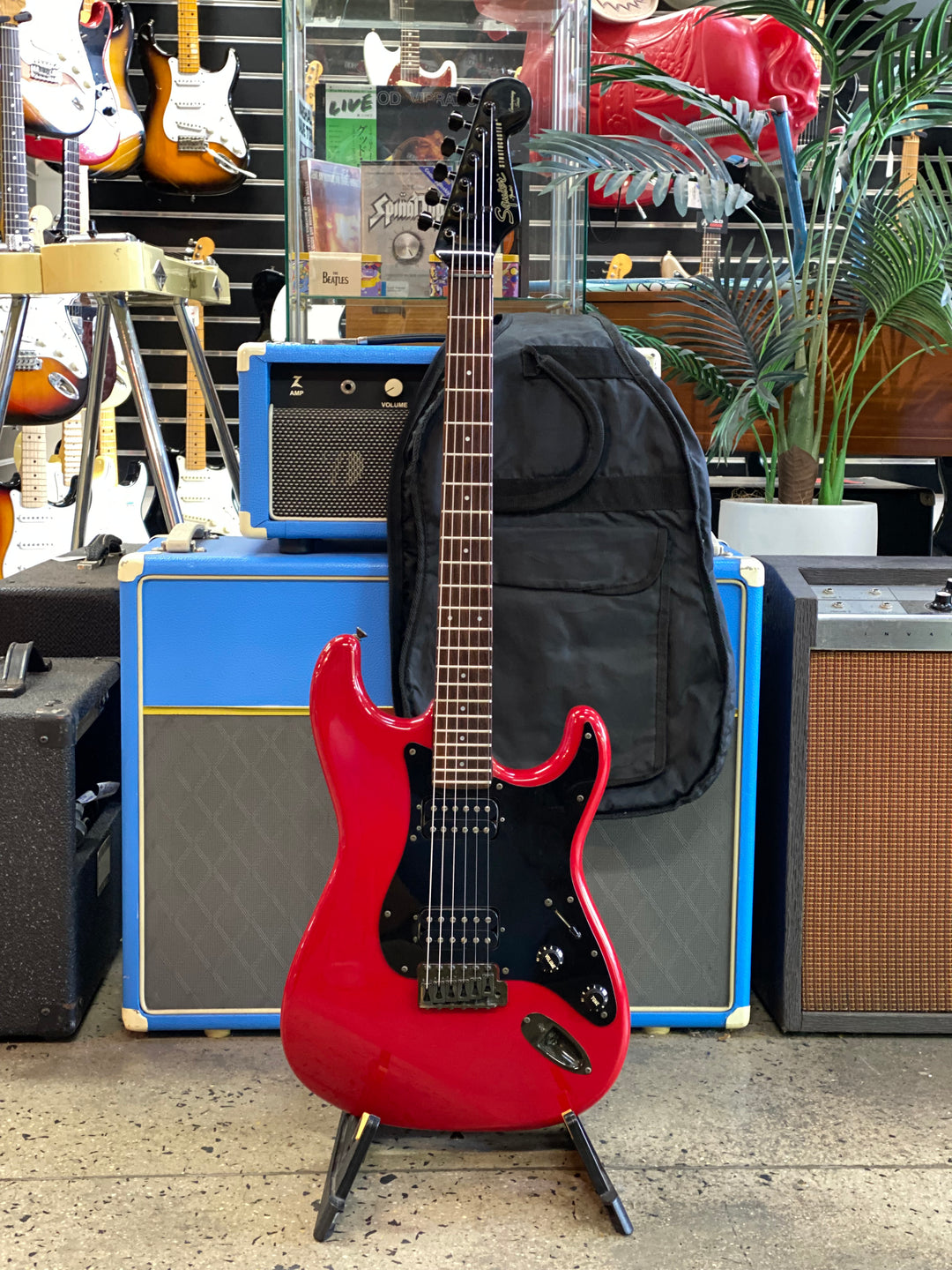 Squier by Fender 1984 JV Serial Contemporary HH Strat wbag | Red ***pre loved***