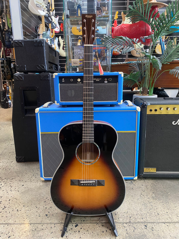 TASMAN TA300O-E OM Acoustic Electric GUITAR SUNBURST W/CASE