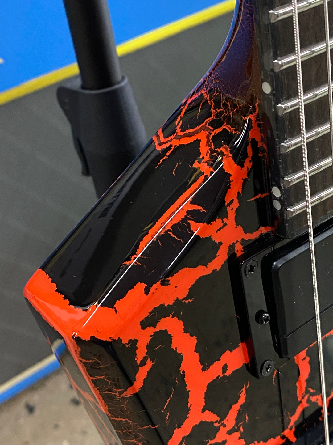 Schecter BalSac E-1 FR Signature SCH1559 Guitar Black Orange Crackle ***Pre Loved***