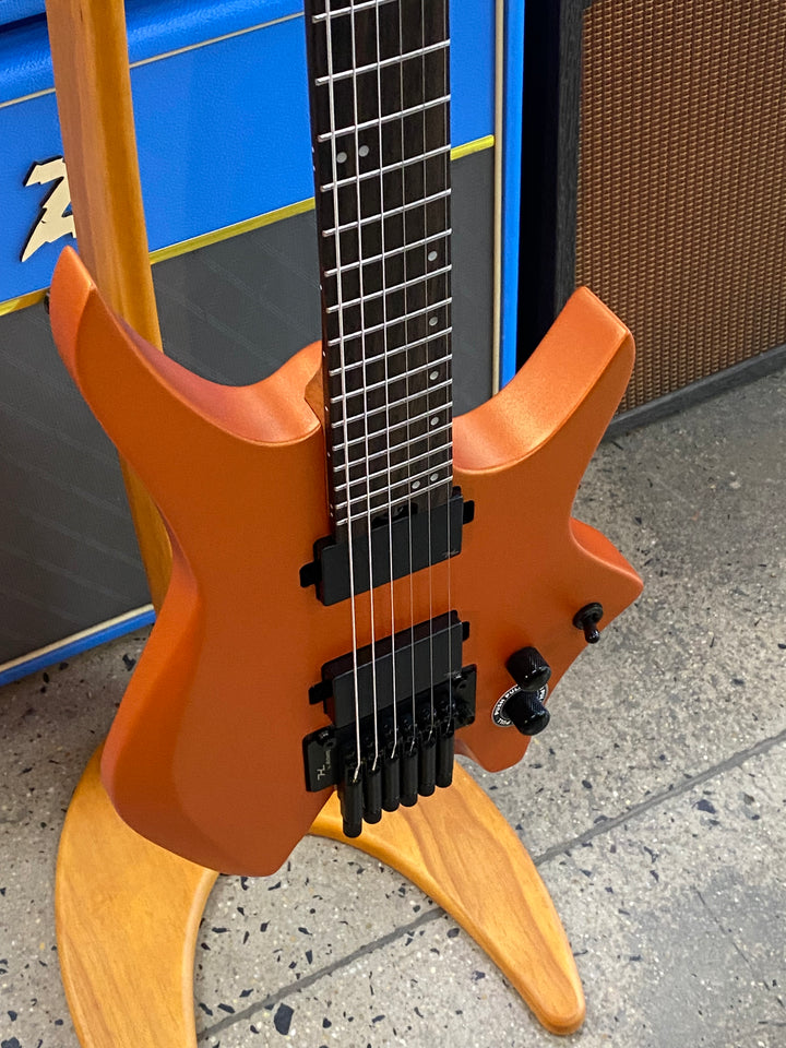 Hils HN5 Headless Electric Guitar | Satin Metallic Coral Orange
