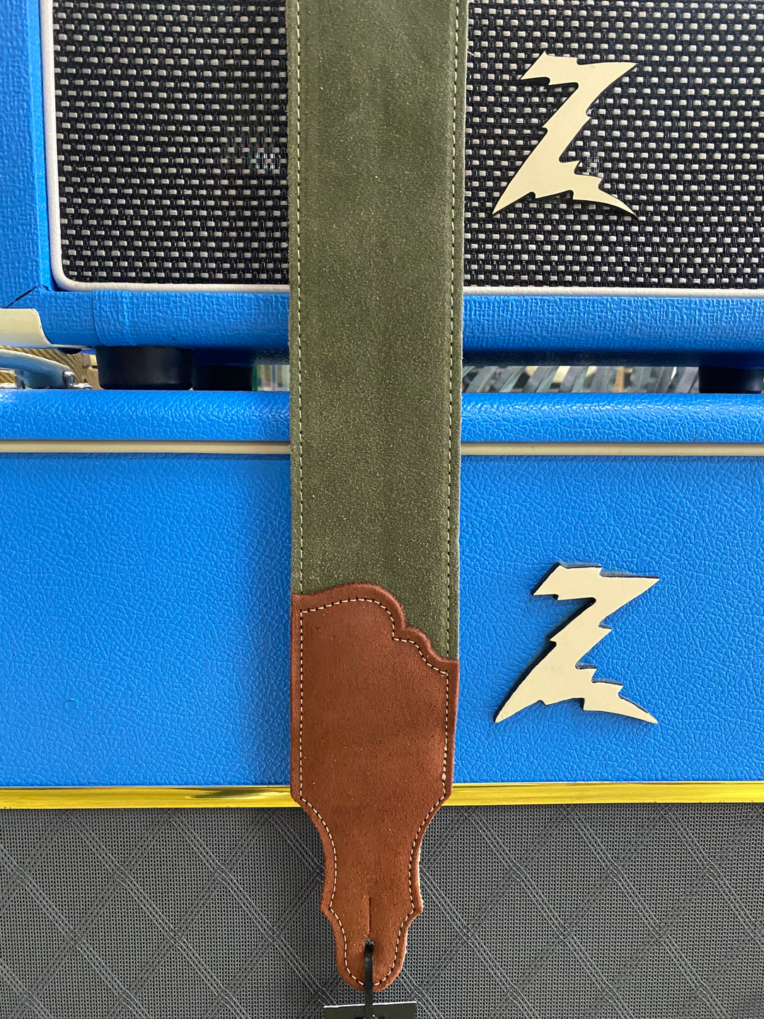 Franklin 2.5inch Olive Sedona Suede/Natural Stitching Strap