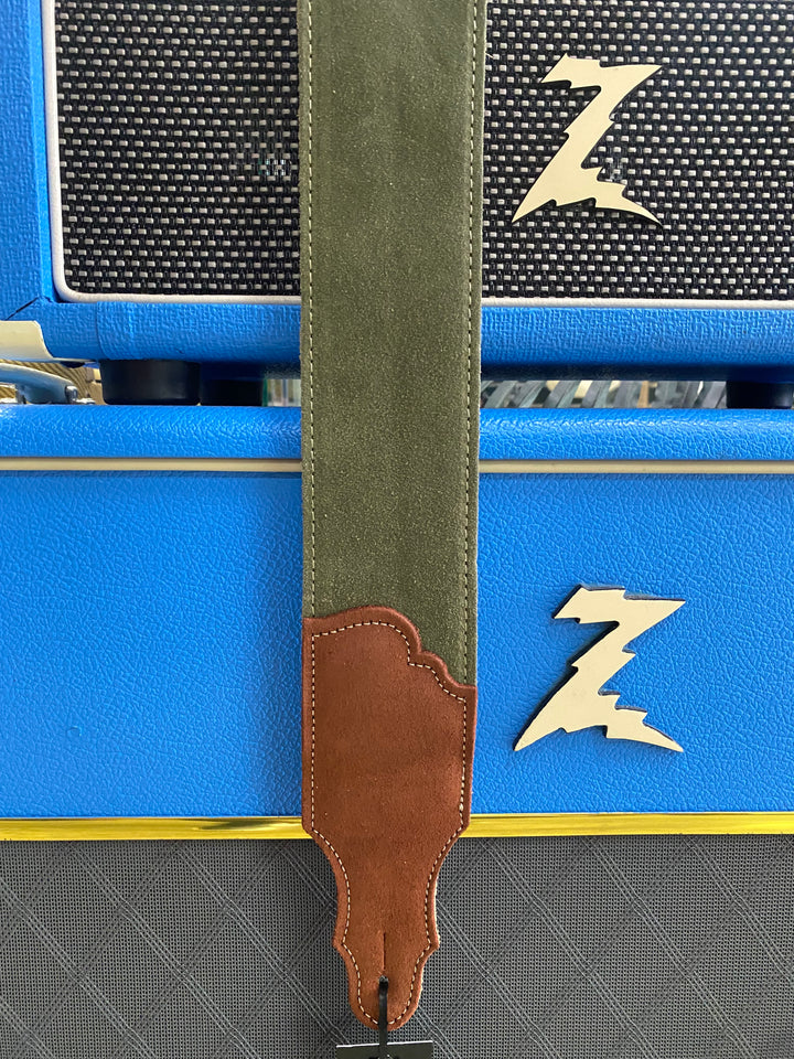 Franklin 2.5inch Olive Sedona Suede/Natural Stitching Strap