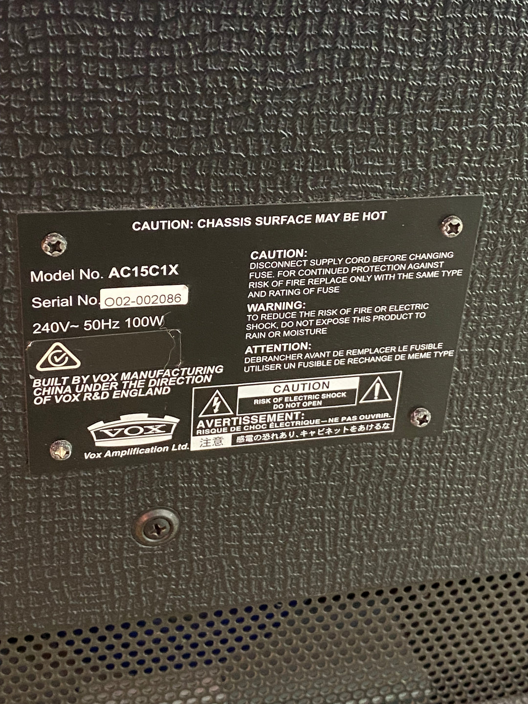 Vox AC15C1X Alnico Blue Combo 1x12 ***pre loved***