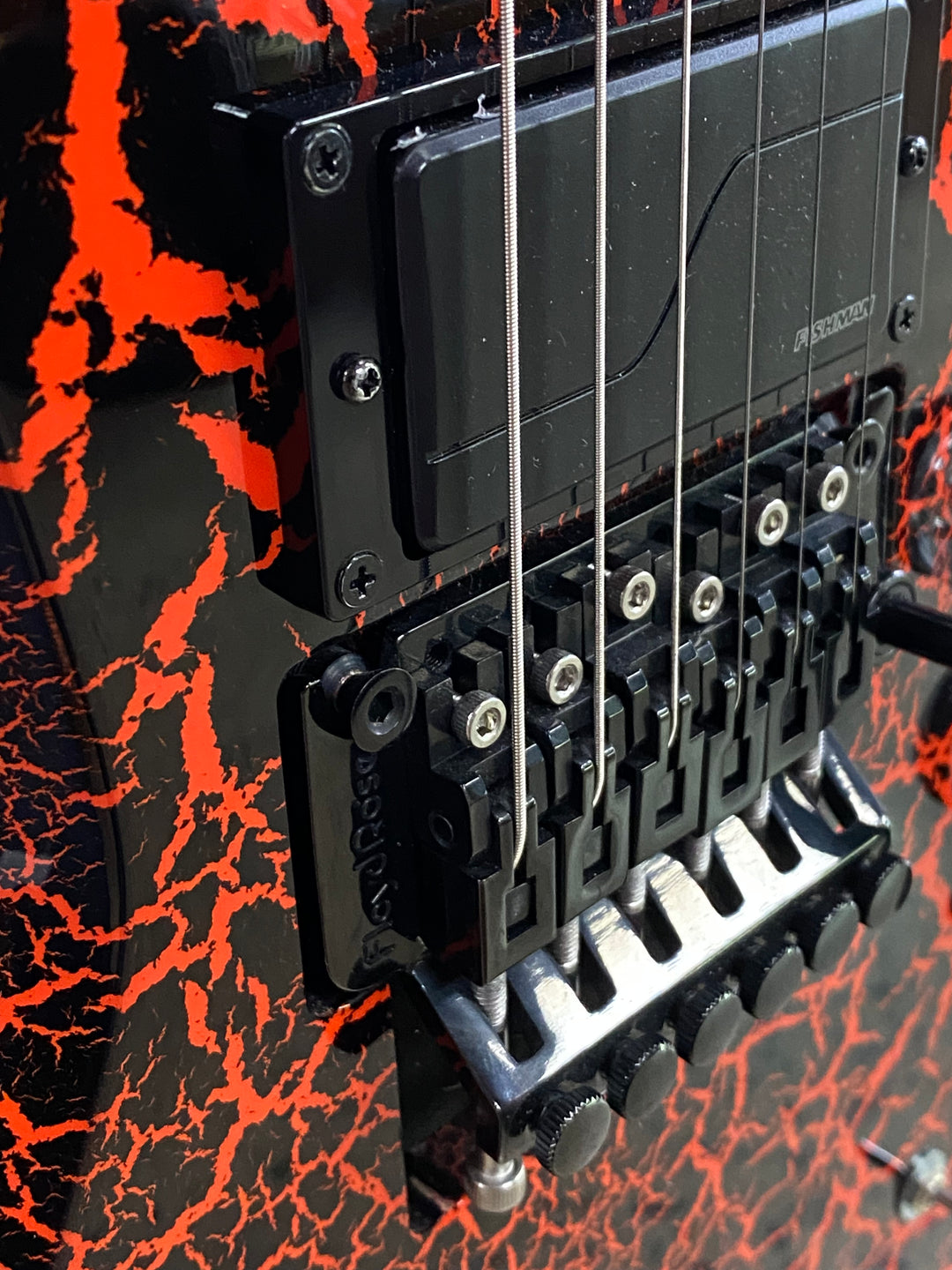 Schecter BalSac E-1 FR Signature SCH1559 Guitar Black Orange Crackle ***Pre Loved***