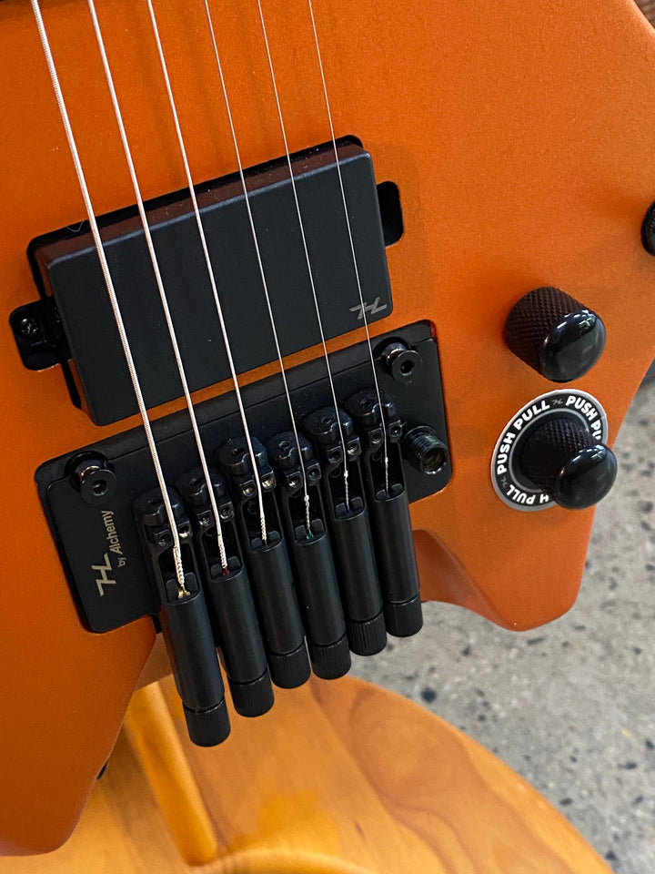 Hils HN5 Headless Electric Guitar | Satin Metallic Coral Orange