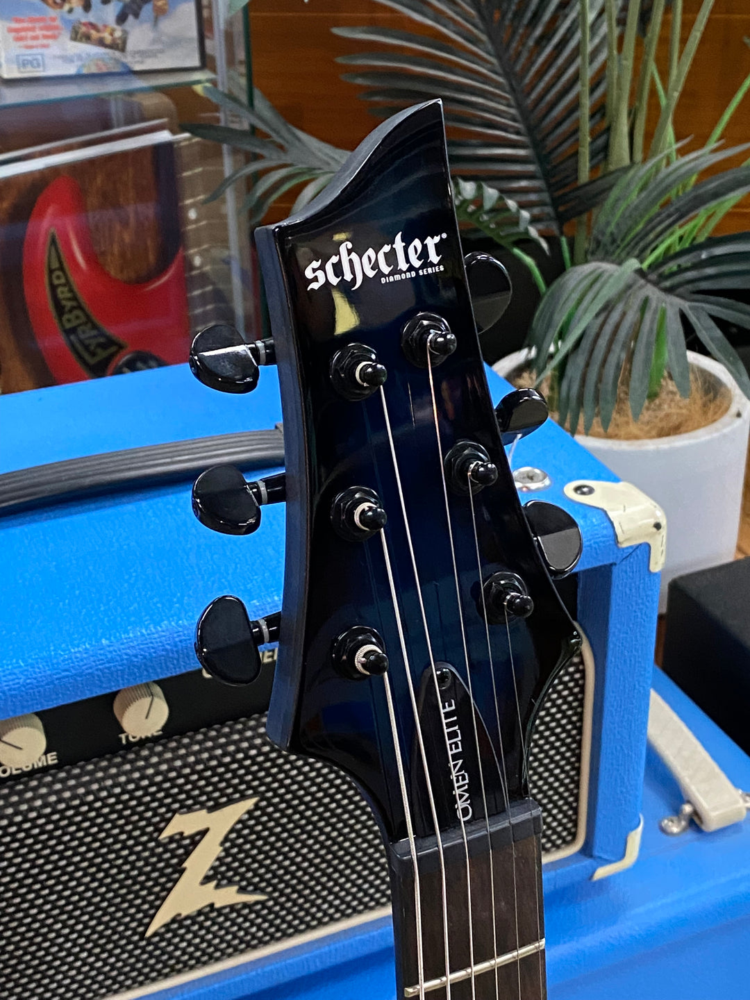 Schecter Omen Elite-6 Electric Guitar | Blue Burst