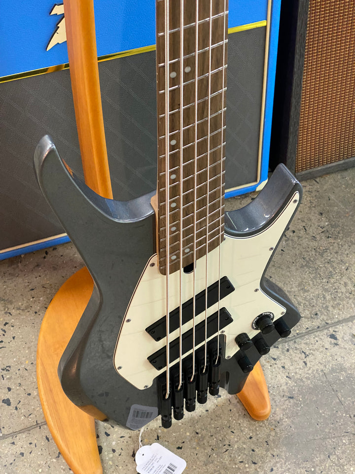 Hils HNB5 5 String Multiscale Headless Elkectric Bass | Gloss Gunmetal Gray