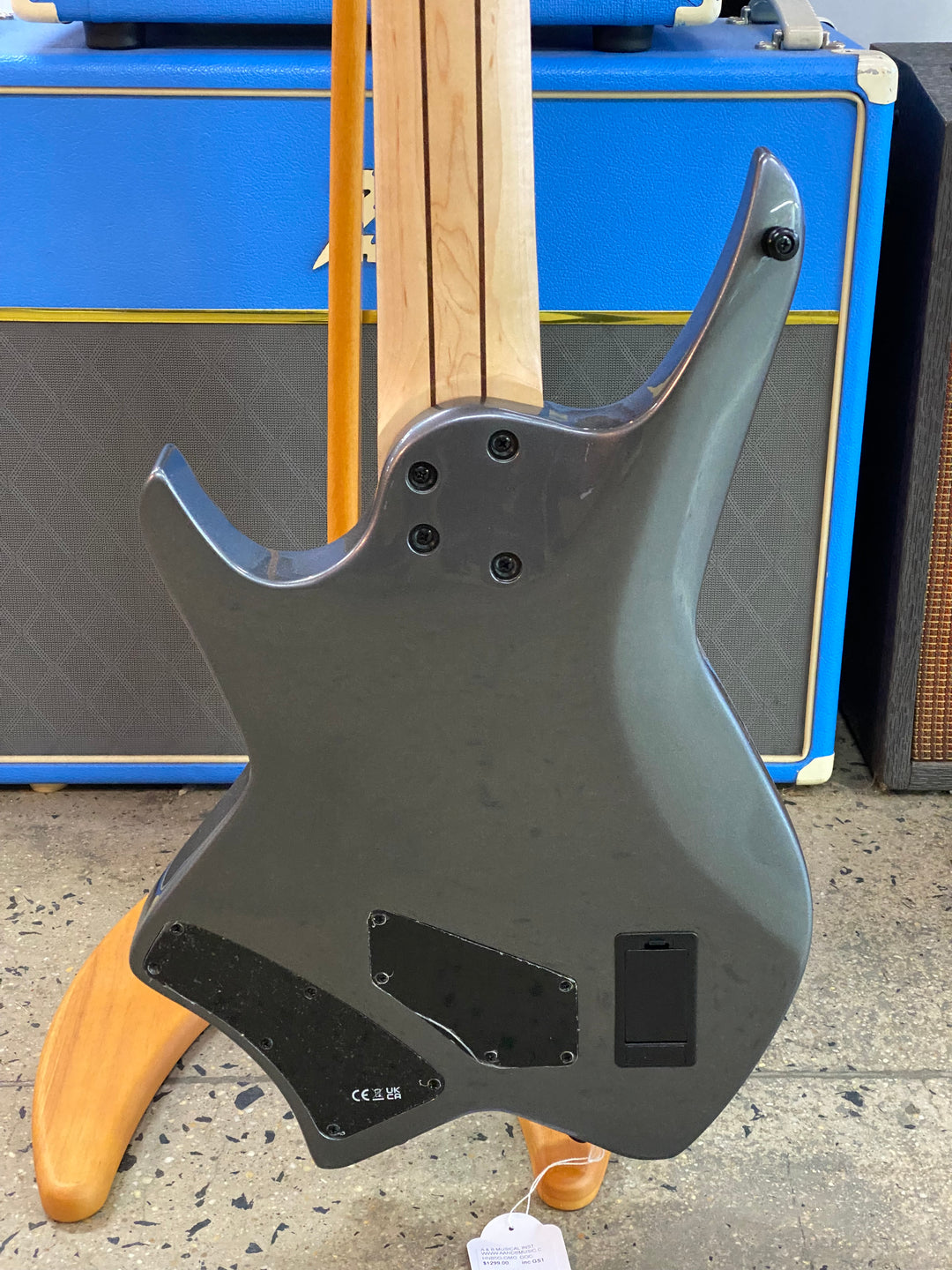 Hils HNB5 5 String Multiscale Headless Elkectric Bass | Gloss Gunmetal Gray