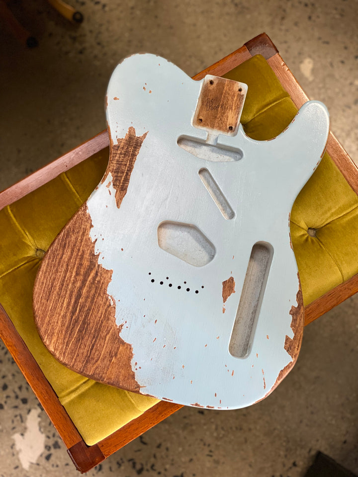 Telecaster body - Unloaded Nitro Finish Heavy Relic - Sonic Blue