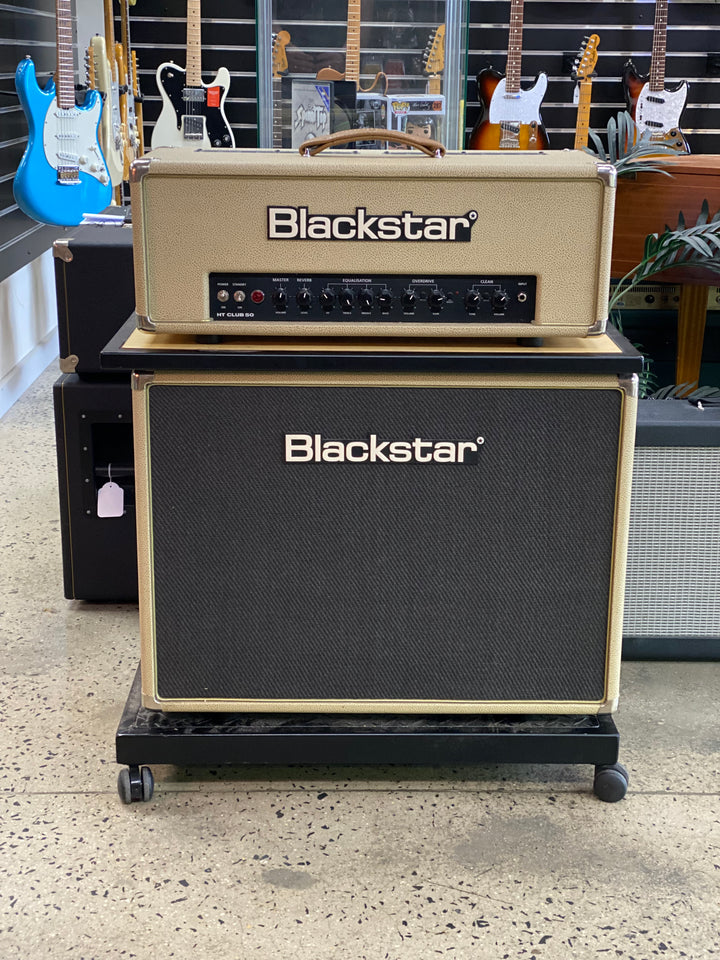 Blackstar HT Club 50 Head and 2x12 Cab with stand | Cream ***Pre Loved***