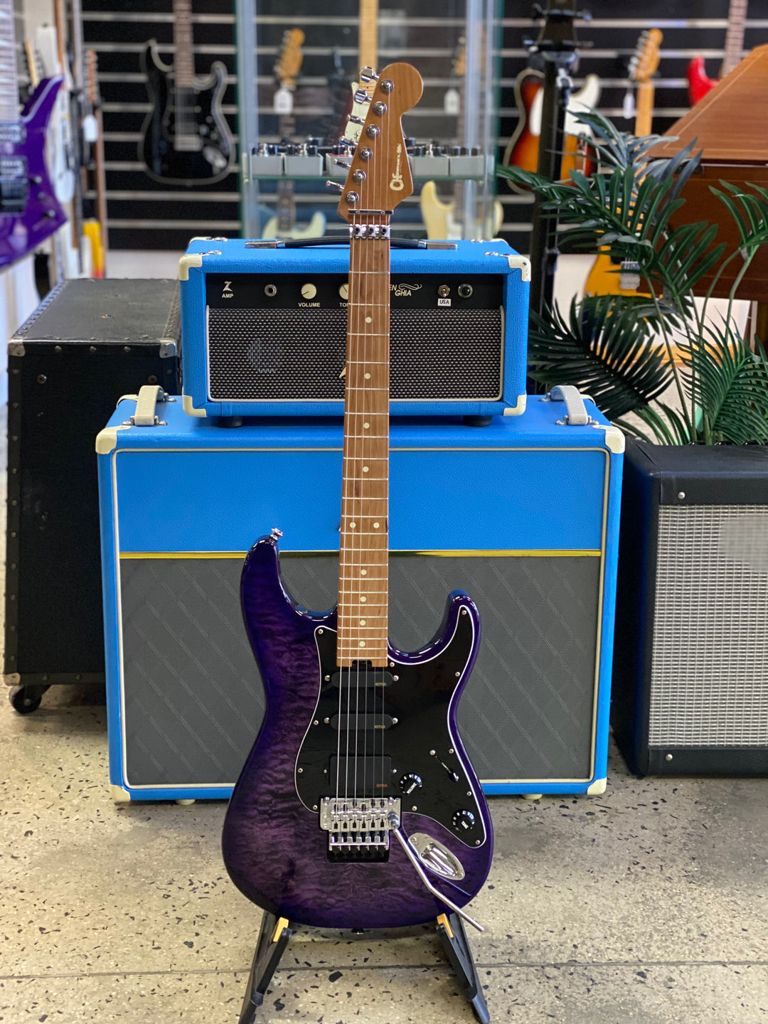 Charvel Marco Sfogli Signature HSS FR CM QM C | Transparent Purple Burst ***Pre Loved***