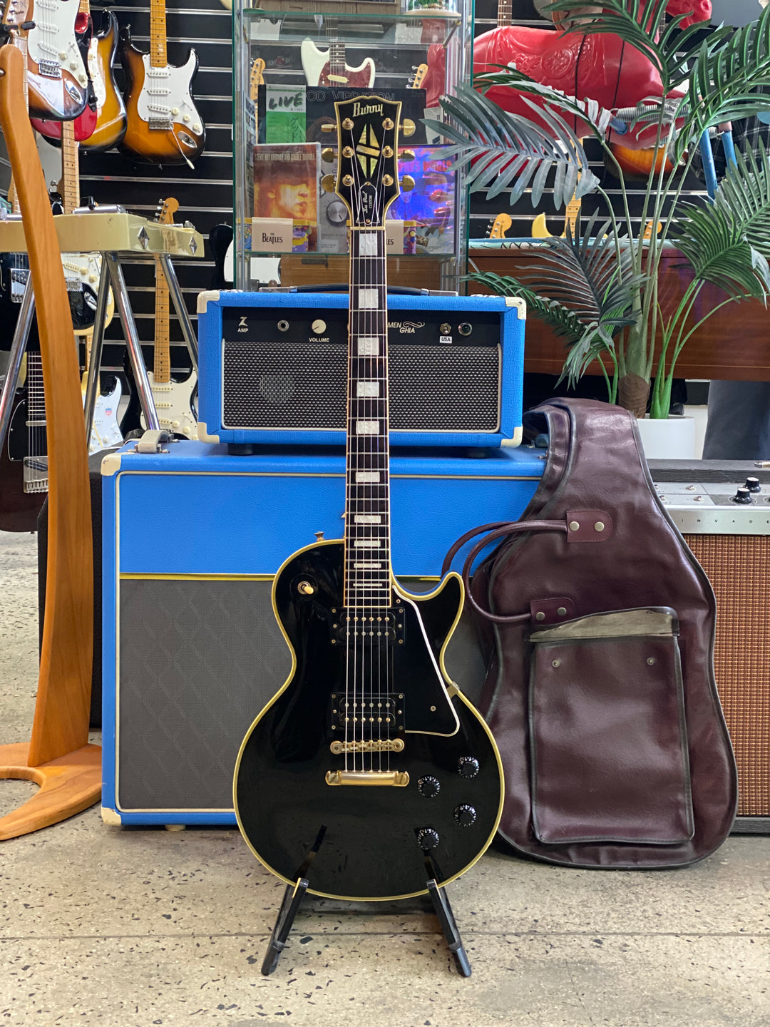 Burny Mid 80s LP Custom w/bag | Black ***pre loved***