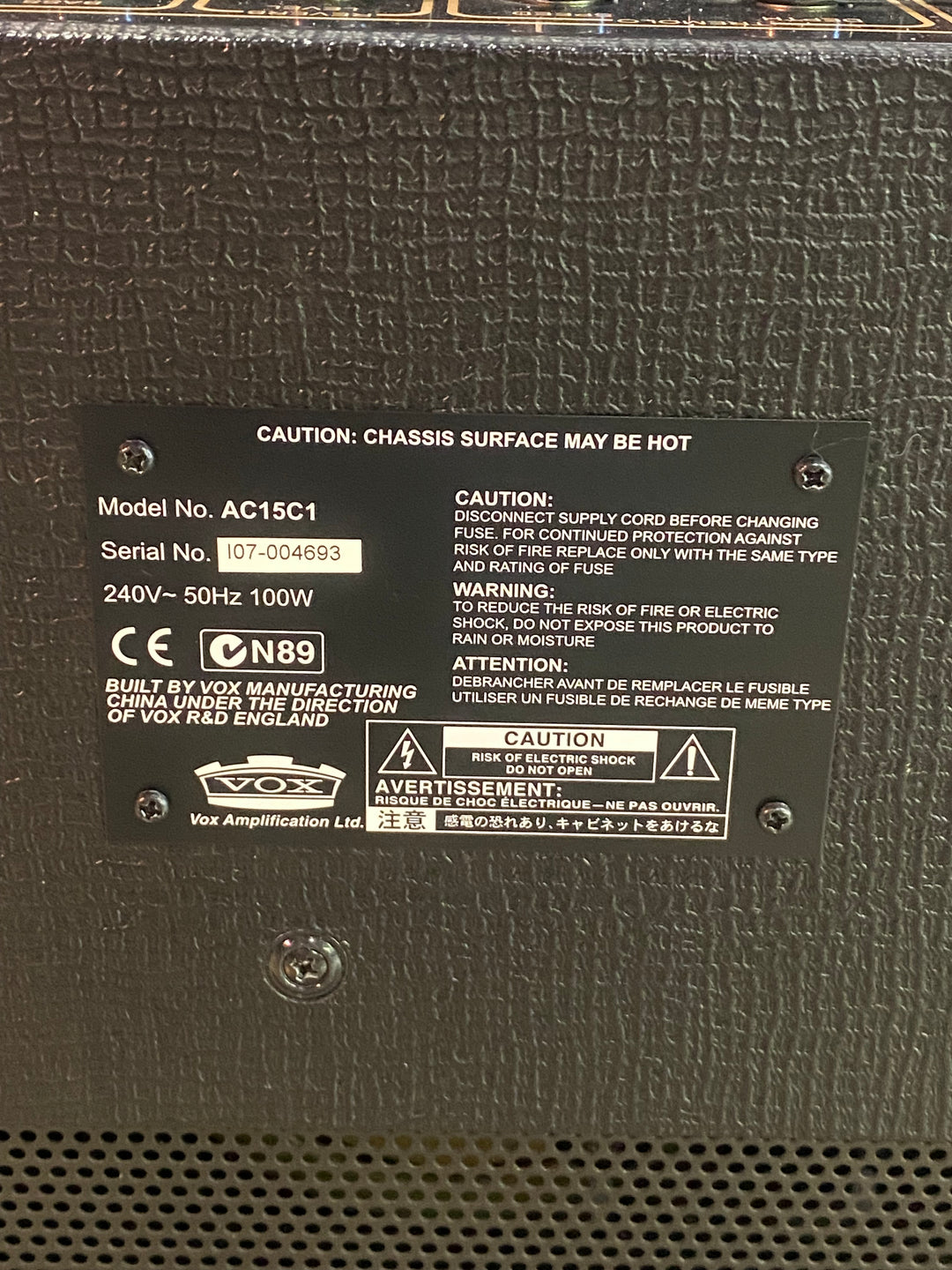Vox AC15C1 15w Tube Amp Combo W/Celestion G12M Greenback ***Pre Loved***