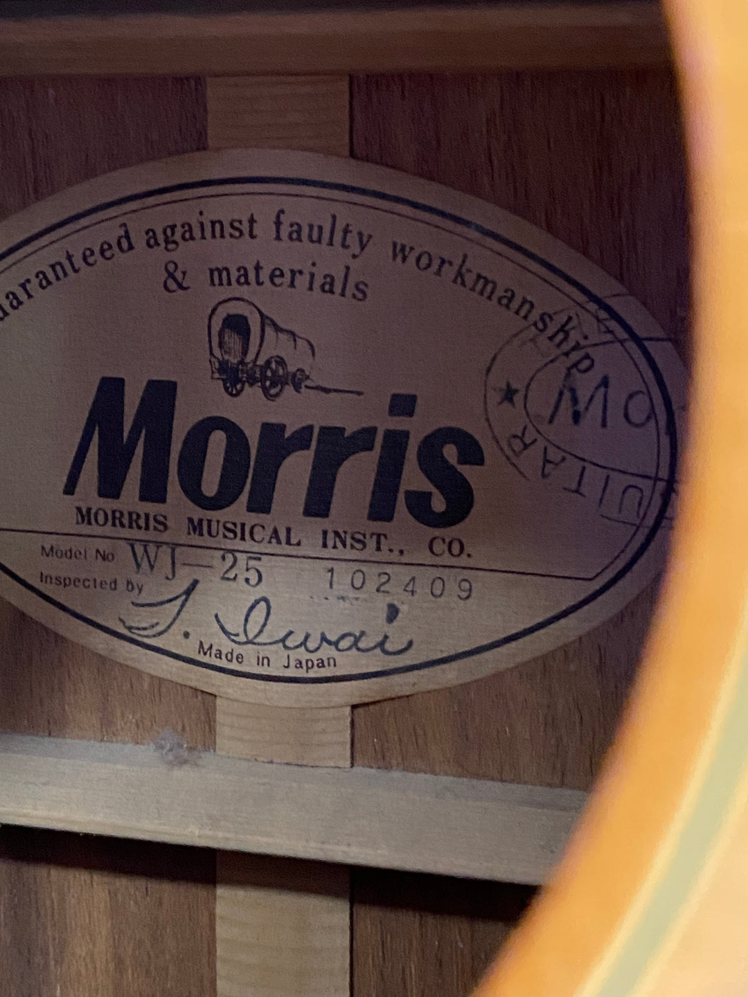 Morris WJ-25 Natural Double Pickguard W/Case | Natural ***pre loved***