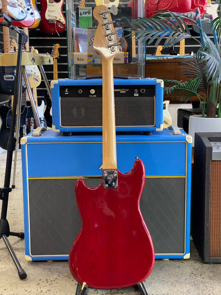Fender 1981 Musicmaster *Modded w/case | Transparent Red