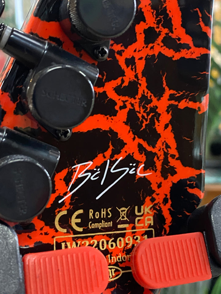 Schecter BalSac E-1 FR Signature SCH1559 Guitar Black Orange Crackle ***Pre Loved***