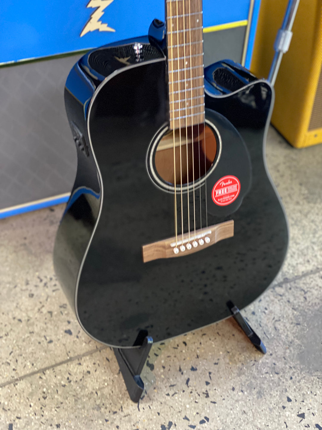 Fender CD-60SCE Dreadnought Acoustic | Black