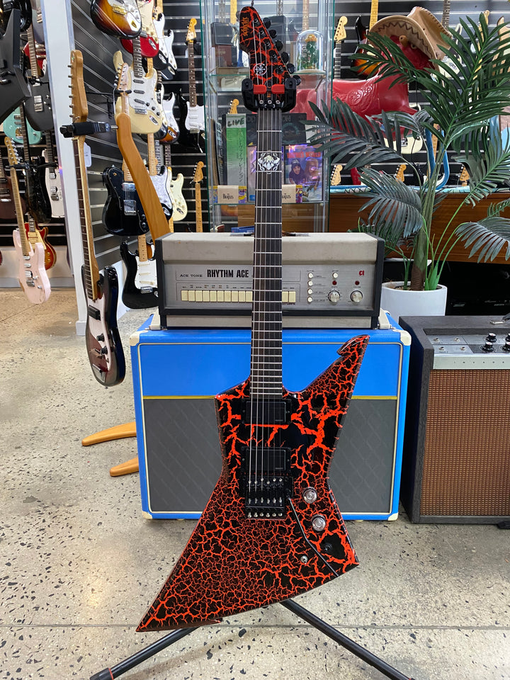 Schecter BalSac E-1 FR Signature SCH1559 Guitar Black Orange Crackle ***Pre Loved***