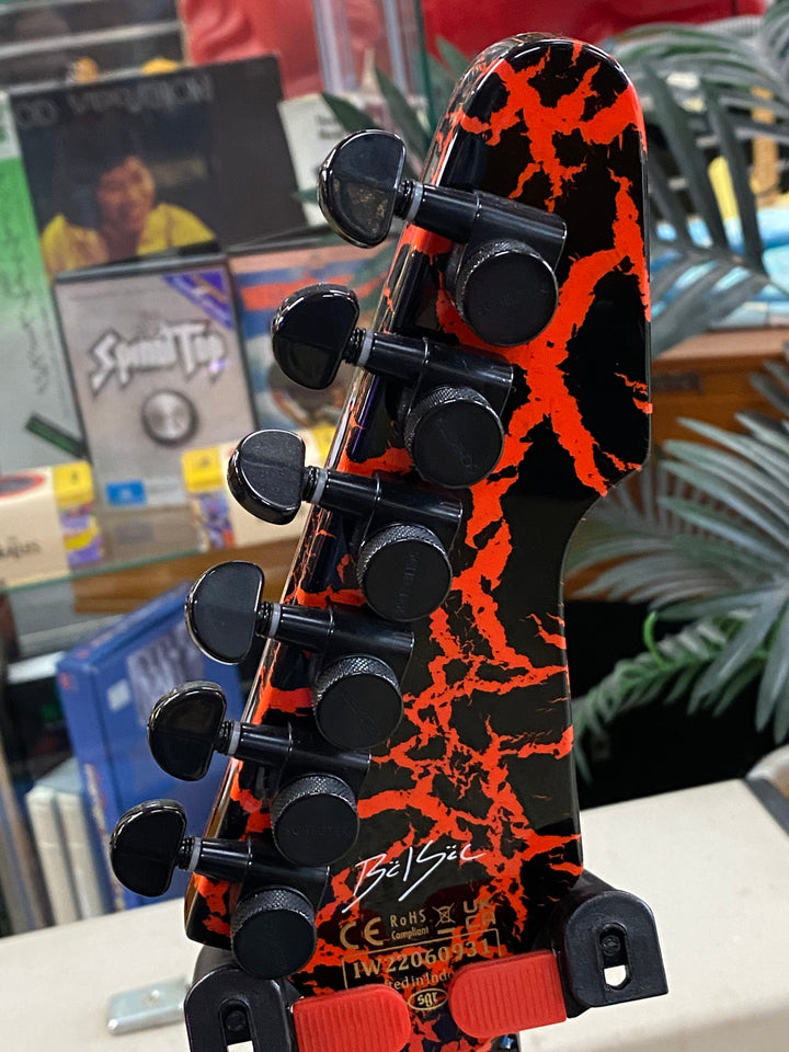 Schecter BalSac E-1 FR Signature SCH1559 Guitar Black Orange Crackle ***Pre Loved***